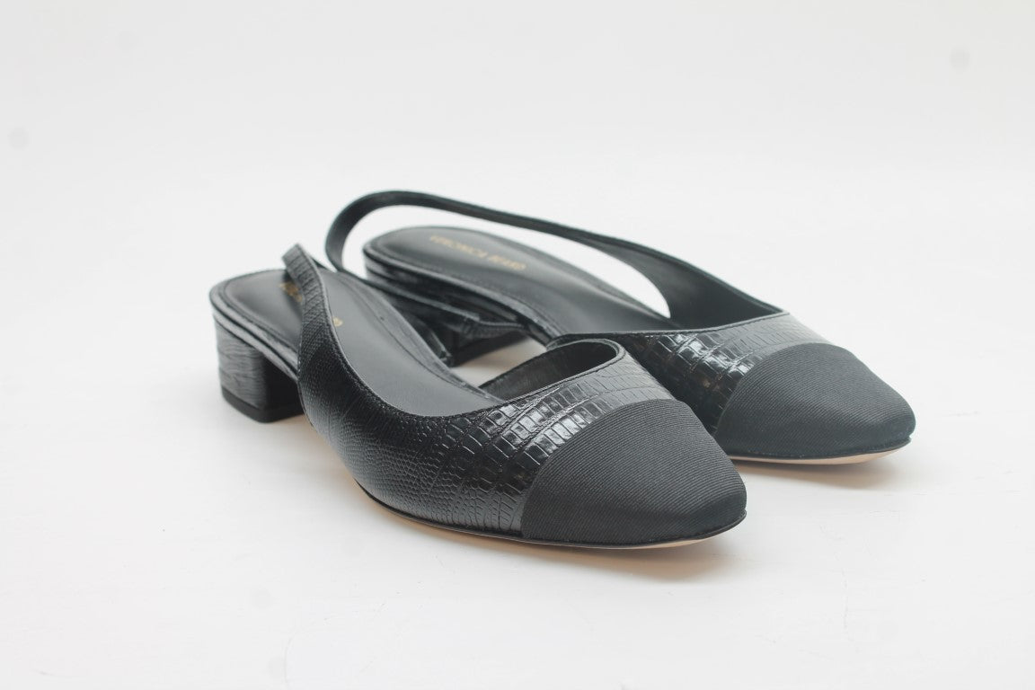 Black/Black Croc Embossed