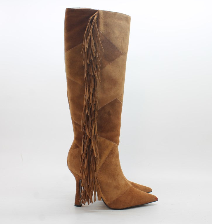 Sam Edelman Women's Ellis Knee High Fringe Boots Floor Sample