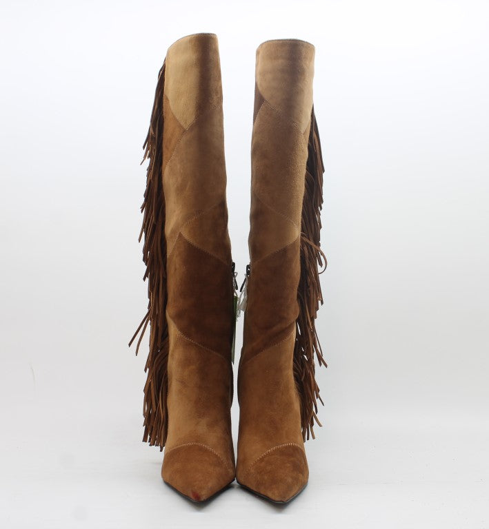 Sam Edelman Women's Ellis Knee High Fringe Boots Floor Sample