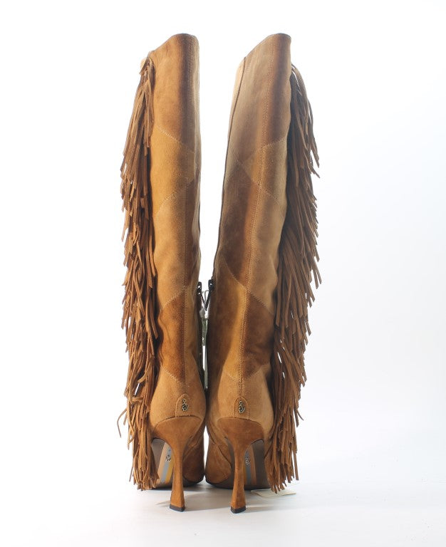 Sam Edelman Women's Ellis Knee High Fringe Boots Floor Sample