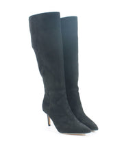 Black Suede Wide Calf