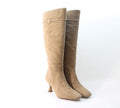 Taupe Suede Wide Calf