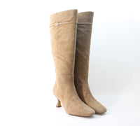 Taupe Suede Wide Calf