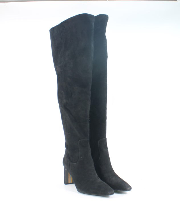 Black Suede Wide Calf