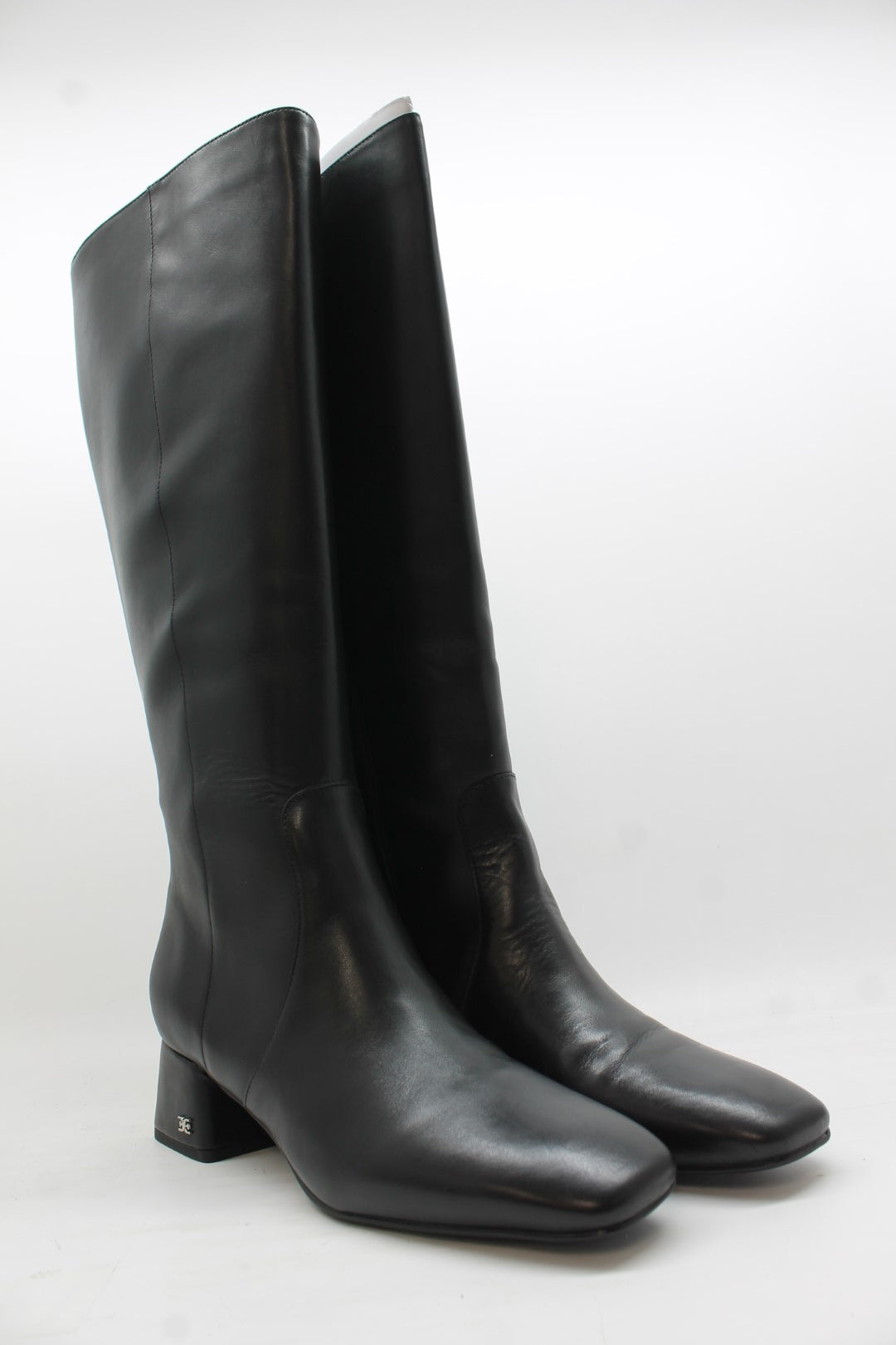 Black Leather Wide Calf