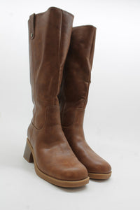 Dark Honey Brown Wide Calf