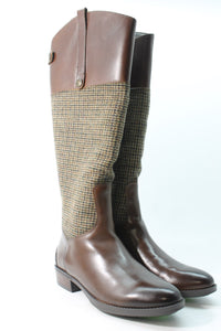Brown Multi Tweed Wide Calf