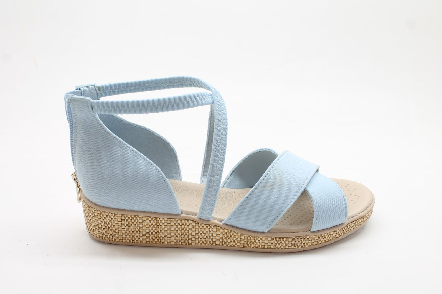 BZees Women's Bali Sand Strappy Wedge Sandals Floor Sample