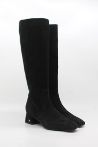 Black Suede Wide Calf