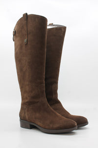 Brown Suede Wide Calf