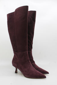 Plum Suede Wide Calf