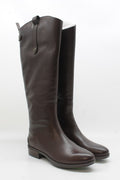 Brown Leather Wide Calf