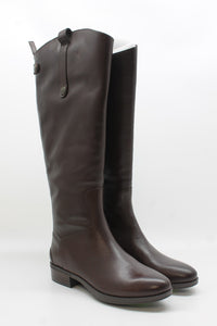 Brown Leather Wide Calf
